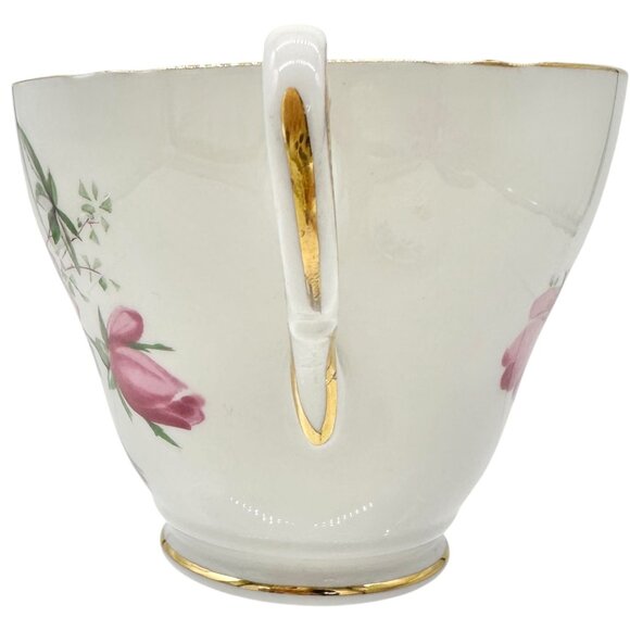 Regency English Bone China Pink Floral Teacup Saucer England Fine Porcelain - Picture 9 of 10